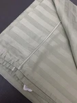 Wamsutta 100% Cotton Damask Stripe Flat Sheet Sage Green Satin Trim Sz Queen. Fixed Price $24.95.