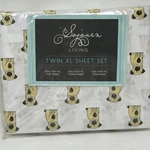 Sojourn Living Twin Xl Sheet Set Pug Dogs White Gray Dorm Bedding Polyester. Fixed Price $35.99.