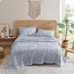 Indigo Ink Queen Size Sheet Set, 4-PIECE Boho Geometric Patterned Bedding, .... Fixed Price $36.74.
