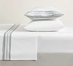 New Pottery Barn Addison Border Percale Sheet Set Color White/blue. Fixed Price $54.99.