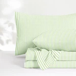 Wake In Cloud Striped Bed Sheets, 4-PIECE Queen, Sage Green White. Fixed Price $43.99.