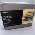 Miracle Made Self Cooling Cleaning Queen Sheet Set-stone Grey-new. Fixed Price $110.00.