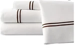 Amrapur King 4 Piece Sheet Set White/chocolate Double Marrow Hem 11000DMG-CHO-K. Fixed Price $25.00.