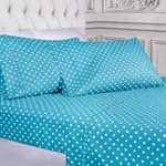 600 Thread Count Cotton Blend Polka Dot Wrinkle Resistant Bed Sheet Set. Fixed Price $85.50.