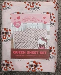 Hello Kitty Queen Sheet Set Pink, Hearts/love. Fixed Price $41.95.