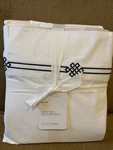 Pottery Barn Emilia Embroidered Organic Percale Sheet Set Queen White Midnight. Fixed Price $139.95.