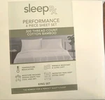Sleeprx True Grip Performance King Sheet Set White 300TC Cotton Bamboo Deep Fit. Fixed Price $19.99.