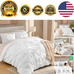 Chic Pinch Pleat Queen Comforter Set - Soft Microfiber Gift Idea All Seasons. Fixed Price $53.54.