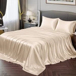 Vonty Satin King Silky Soft Bed Beige Set, 1 Deep P.... Fixed Price $42.17.