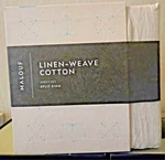 Split King Luxury Malouf Linen Weave 100% Cotton White Sheet Set 5 Piece. Fixed Price $45.00.