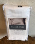 Charter Club Damask Stripe Pillow Sham Euro 500 Tc White New. Fixed Price $24.00.