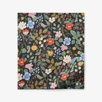 Strawberry Fields Cotton Percale Flat Sheet - Black Multi, King/cal. Fixed Price $42.00.