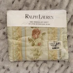 New Ralph Lauren Lambert Stripe Queen Sateen Flat Sheet Floral Irregular Size. Fixed Price $199.99.