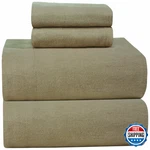 Pointehaven Heavy Weight Printed 100-PERCENT Cotton Flannel Full Sheet Set Flax. Fixed Price $84.90.