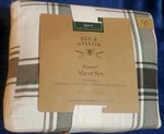 New Queen Bee & Willow Flannel Cotton Plaid Charcoal Sheet Set. Fixed Price $42.99.