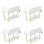 Pomp Pure White 60 X126 Poplin Polyester Tablecloth 4 Pack Wrinkle Stain. Fixed Price $67.18.