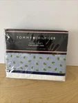 Vintage Tommy Hilfiger Sheet Set Twin Navy Blue Pinstripe Green Apple. Fixed Price $99.99.