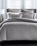 Charter Club 1.5" Stripe 550 Thread Count 100% Cotton Duvet Cover Set, Granite. Fixed Price $121.88.