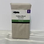 Mainstays Cotton Blend Flat Sheet King Size Papyrus Beige, New. Fixed Price $16.00.