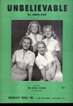 King Sisters Sheet Music "unbelievable" The 1958. Fixed Price $27.96.