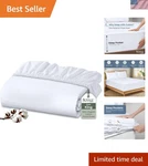 Luxurious 200 Thread Count King Size Fitted Sheet - Soft Percale Weave White. Fixed Price $39.09.