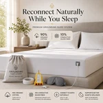 Grounding Bed Sheet King Organic Cotton Silver Fiber Sleep Recovery Set. Fixed Price $114.99.