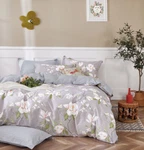 Warm Magnolia Print Cotton Bedding Set: 3PC/5PC Duvet Cover Or 4PC Sheet. Fixed Price $39.89.
