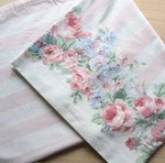 Vintage Westpoint Stevens Twin Flat Sheet Pink Stripe Rose Border Percale 64X94. Fixed Price $18.00.