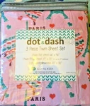 Dot & Dash Le Chic Paris Eiffel Tower Heart Twin Sheet Set Multi Colors New. Fixed Price $39.99.