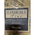 Wamsutta Supercale Plus King Flat Sheet Floral Greek Key 200TC Made Usa. Fixed Price $33.99.