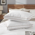 Of 2 Bed Medium Support Gusset Down Feather Pillows, King Queen. Fixed Price $52.99.