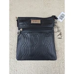 Bella Russo Black Quilted Faux Leather Crossbody Bag Heart Charm Small Messenger. Fixed Price $13.72.