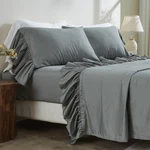 Simple&opulence 100% Organic Cotton Set, Long Ruffle Bed (1 Flat.... Fixed Price $102.48.