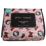 Betsey Johnson Queen Sheets 4 Pc Set Holiday Dogs Wreath Stocking Christmas Pink. Fixed Price $59.99.