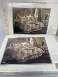 Jessica Mcclintock Home Queen Sheet Set New Old Stock Damask Lace Rose. Fixed Price $89.00.