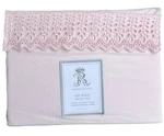 Rachel Ashwell Embroidered Solid Pink Eyelet Hem Queen Sheet Set 100% Cotton New. Fixed Price $99.00.