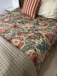 Reversible Custom Made Queen Bed Spread Floral Damask Piping Long & Decor Pillow. Fixed Price $69.30.