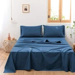 Simple&opulence Belgian Linen Sheet Set Solid 4PC - King, Classic Blue. Fixed Price $113.99.