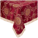 Violet Linen Prestige Damask Design Tablecloths 60 X 140 Burgundy. Fixed Price $135.31.