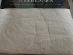Ralph Lauren Bromley Ruffled Twin Flat Sheet-white NOS-100% Cotton. Fixed Price $149.99.