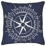 Rizzy Blue Compass Printed Directions Transitional Throw Pillow Nautical T06392. Fixed Price $44.00.