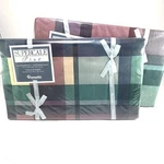 Vtg Wamsutta Tyler Plaid Hunter Twin Flat Fitted Sheets Supercale Plus Sealed. Fixed Price $25.00.