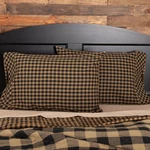Primitive Standard Pillow Case Set Of 2 Black Check Bedroom Decor Vhc Brands. Fixed Price $23.95.
