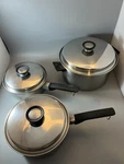 Twin Star 6 Pcs Cookware Set Vtg 3-PLY 18-8 Stainless Steel Regal Stock Pot. Fixed Price $80.75.