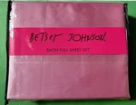 Brand New Betsey Johnson - Solid Pink Satin 4 Piece Full Bed Sheet Set. Fixed Price $29.99.