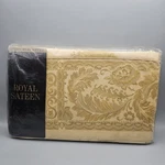 Vintage Crown Craft Royal Sateen By Kitan Fontaine Bleau Gold Queen Flat Sheet. Fixed Price $85.00.
