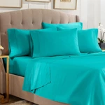 Sheets Set Queen Size Teal Blue 6 Piece Double Brushed Microfiber. Fixed Price $38.92.