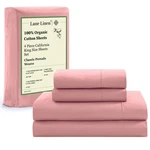 Lane Linen 100% Organic Cotton Fully Elasticized California King Sheet Set, L.... Fixed Price $61.49.