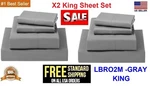 X2 Pack Bed Sheet Set 4 Piece 100% Egyptian Cotton Comfort 1000COUNT LBRO2M-GRAY. Fixed Price $68.95.