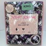 Betsey Johnson Purple Skull Roses 6PC King Bed Sheet Set -new With Tags. Fixed Price $59.99.
